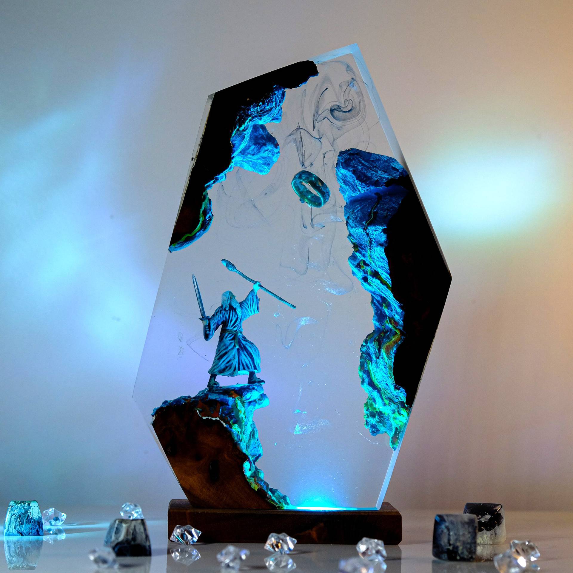 Desk Setup Lamp - Film Sahnesi Figürü Masa Reçine Lambası
