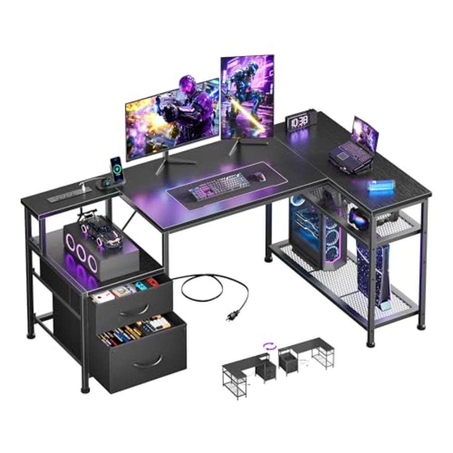 49 İnç L Şeklinde, Güç Prizli  - Desk Setup L Shaped incelemesi ve fiyatı