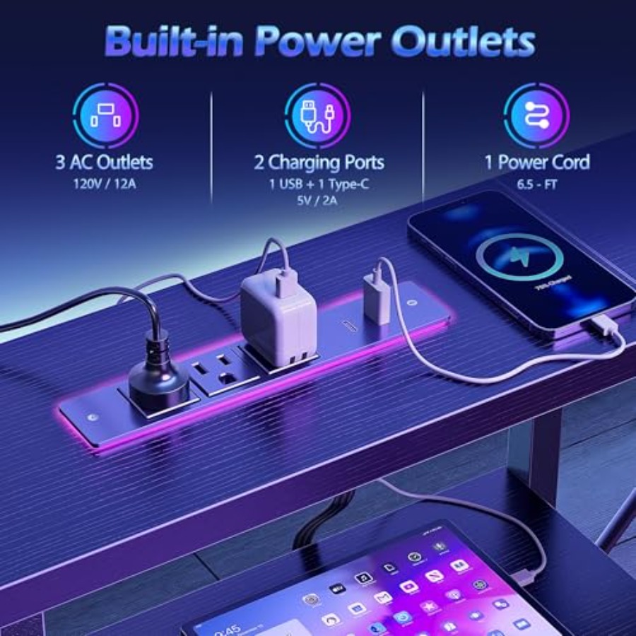 49 İnç L Şeklinde, Güç Prizli  - Desk Setup L Shaped incelemesi ve fiyatı